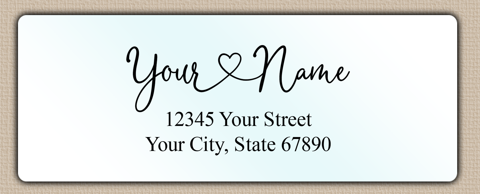 Waterproof Graceful Heart Script Return Address Labels