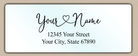Waterproof Graceful Heart Script Return Address Labels