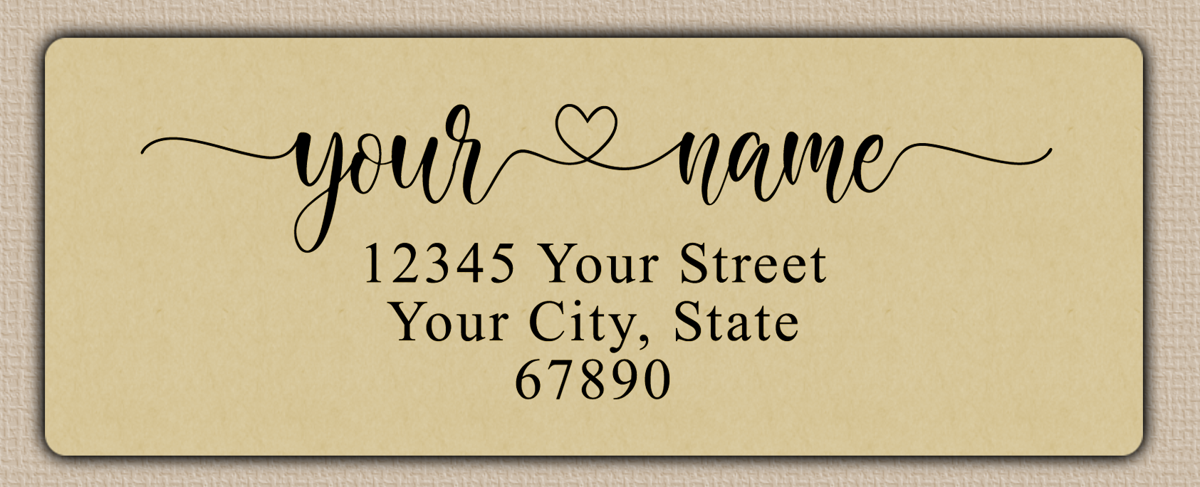 Ecru Romantic Heart Accent Return Address Labels
