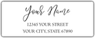 White Waterproof or Clear Elegant Flowing Script Return Address Labels