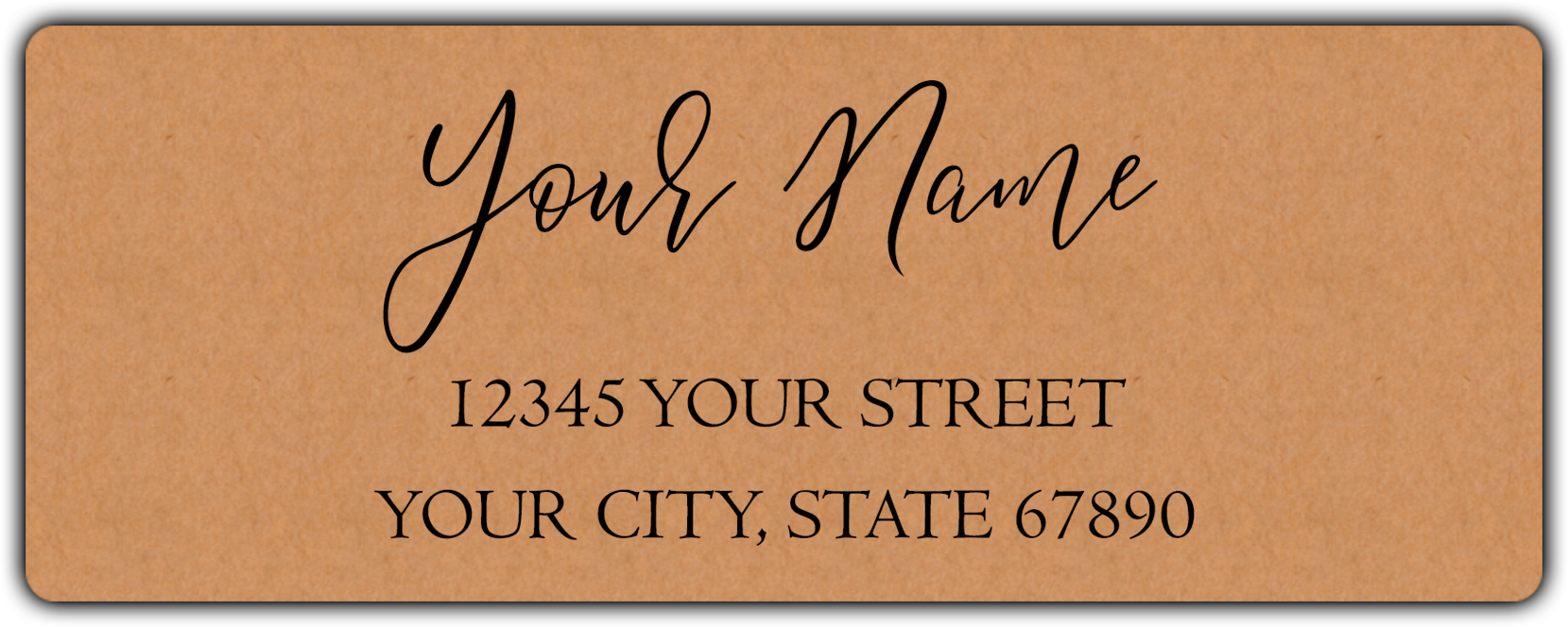 Brown Elegant Flowing Script Return Address Labels 