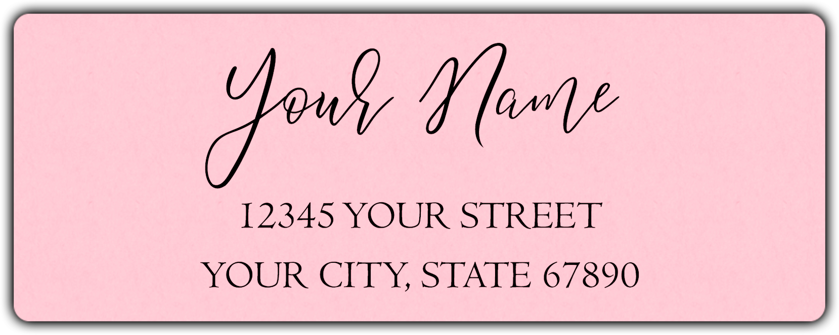 Pink Elegant Flowing Script Return Address Labels