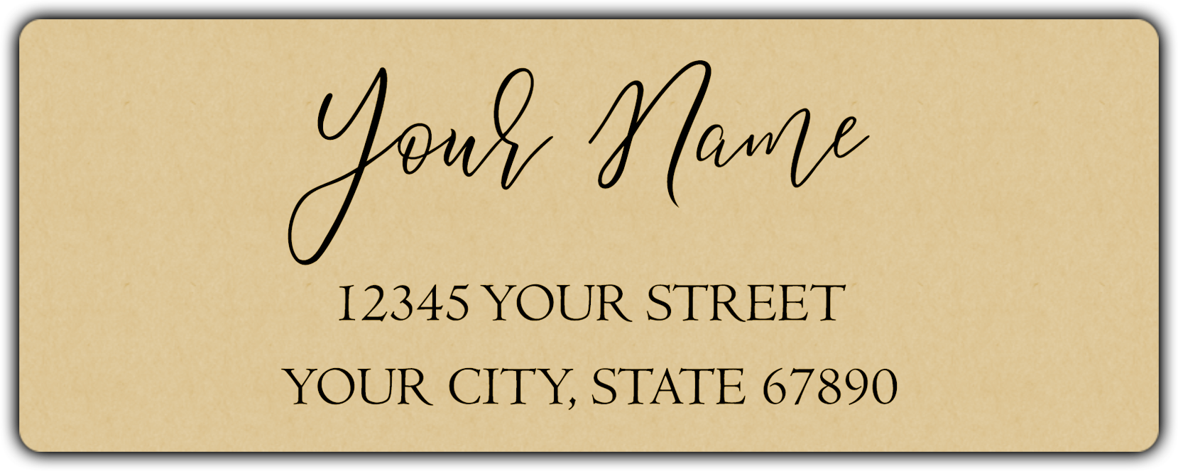 Ecru Elegant Flowing Script Return Address Labels