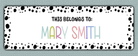 Spotted Border Name Stickers - this belongs to option