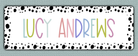 Spotted Border Name Stickers - no text on top option