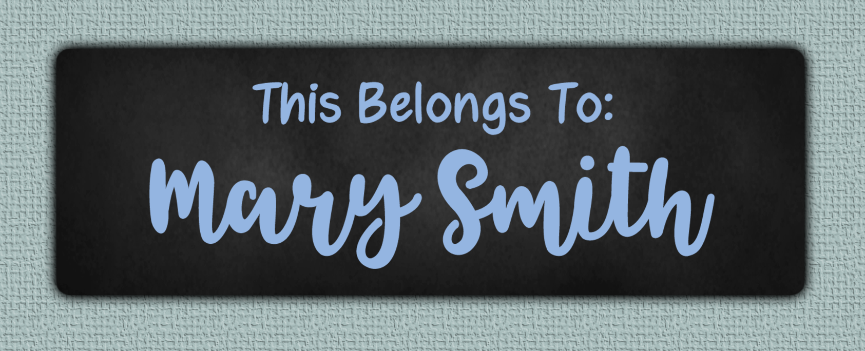 Blue Chalkboard Name Stickers - This Belongs To sticker