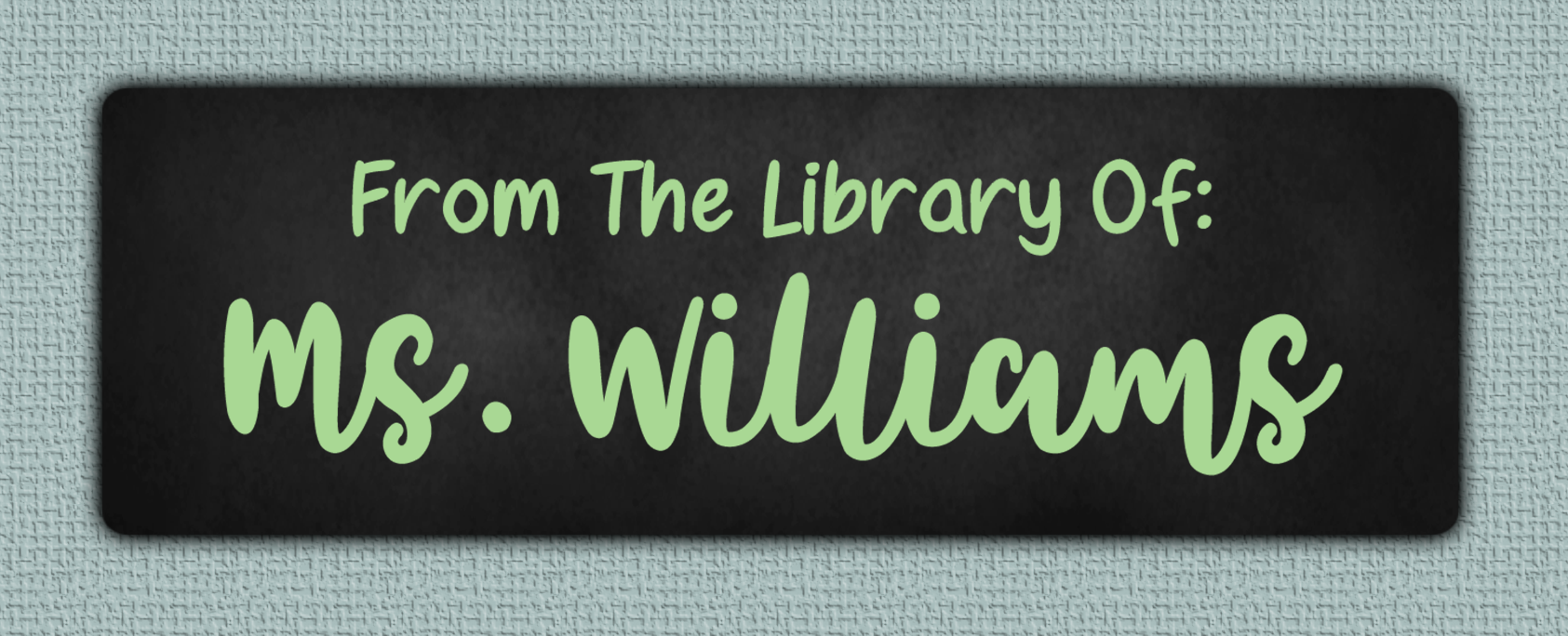 Green Chalkboard Name Stickers - From The Library Of sticker