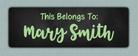 Green Chalkboard Name Stickers - This Belongs To sticker
