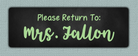Green Chalkboard Name Stickers - Please Return To sticker