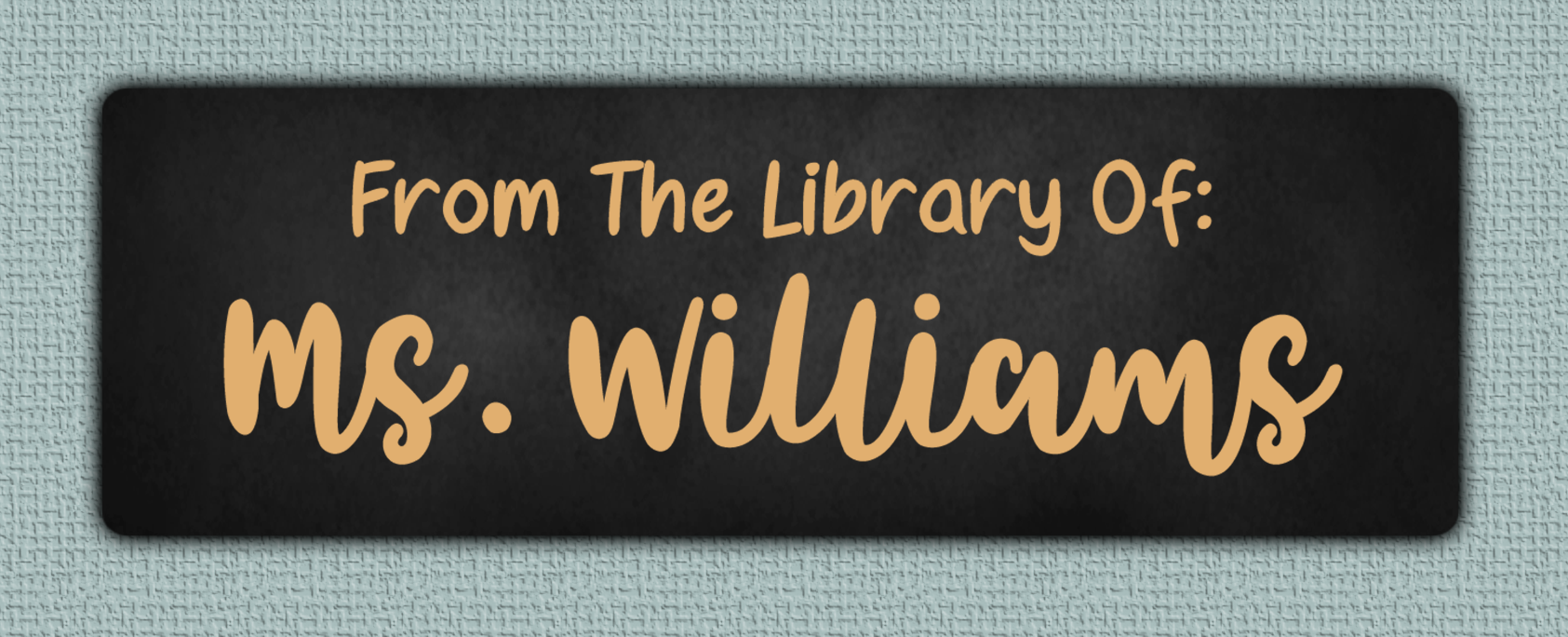 Orange Chalkboard Name Stickers - From The Library Of sticker