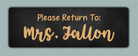 Orange Chalkboard Name Stickers - Please Return To sticker