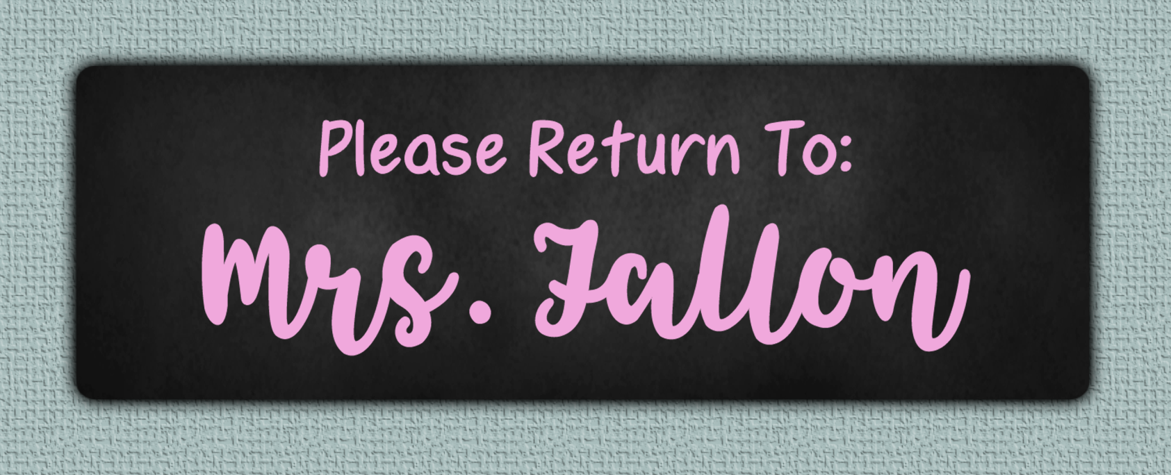 Pink Chalkboard Name Stickers - Please Return To sticker