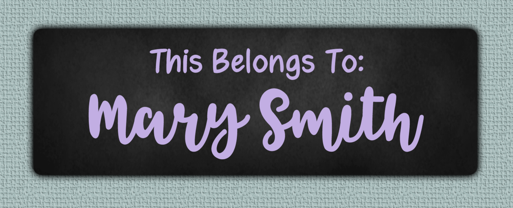 Purple Chalkboard Name Stickers - This Belongs To sticker