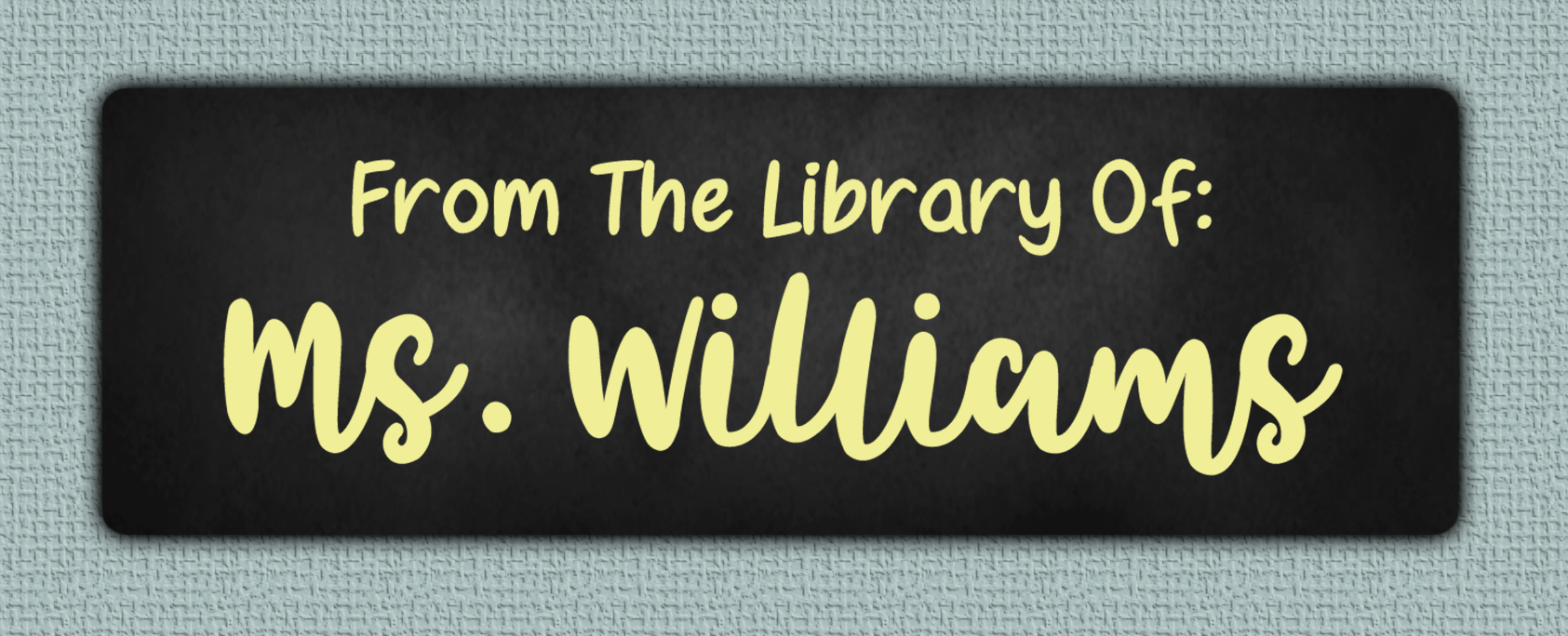 Yellow Chalkboard Name Stickers - From The Library Of sticker