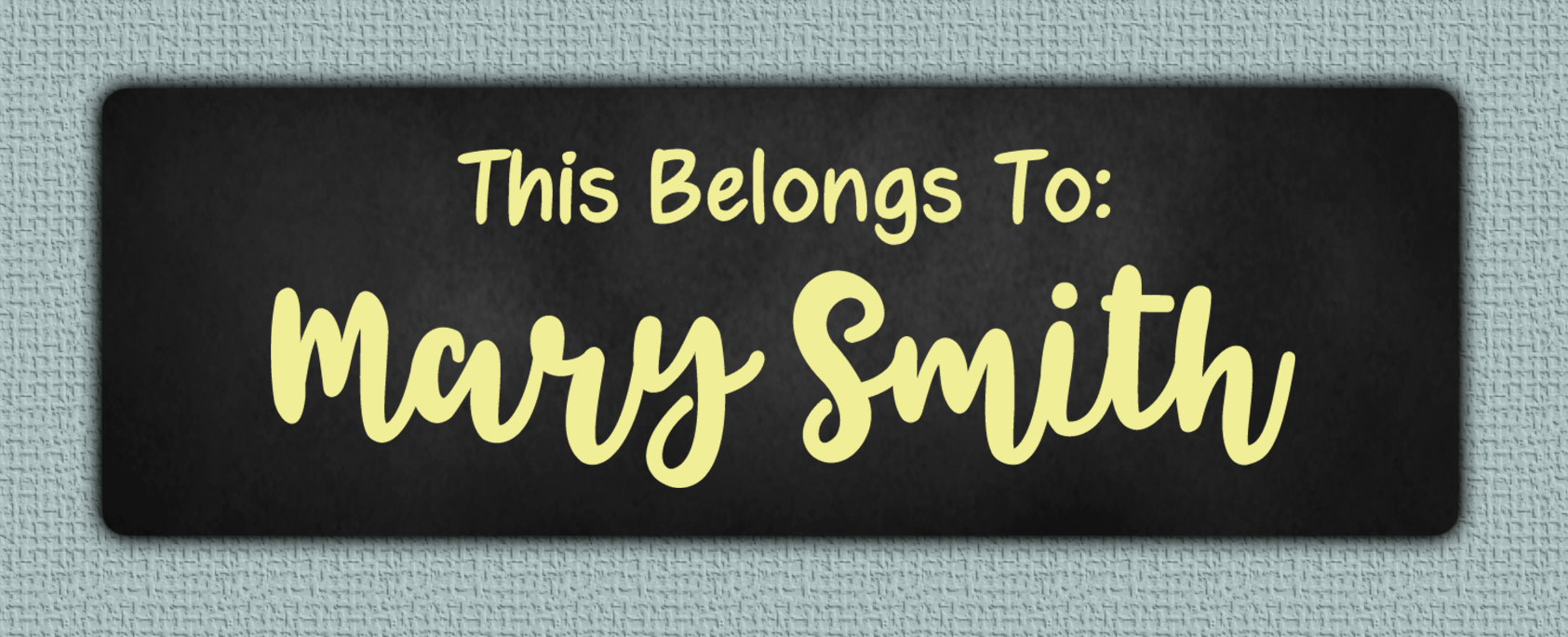 Yellow Chalkboard Name Stickers - This Belongs To sticker