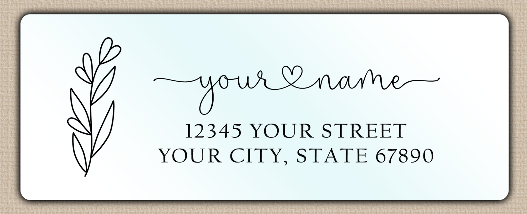 Waterproof Heart Line Art Flower Return Address Labels