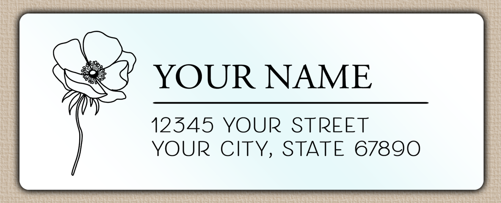 Waterproof Poppy Line Art Return Return Address Labels