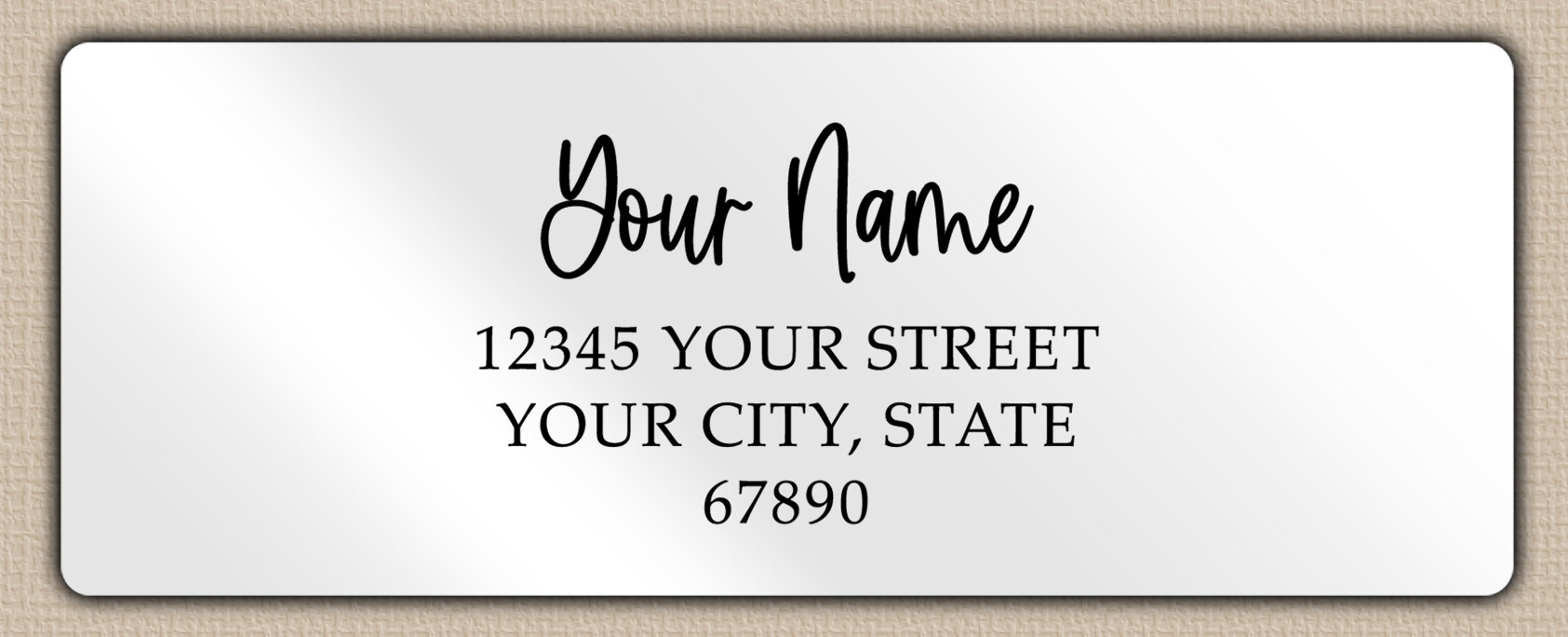 White Glossy Bouncy Handwriting Script Return Address Labels