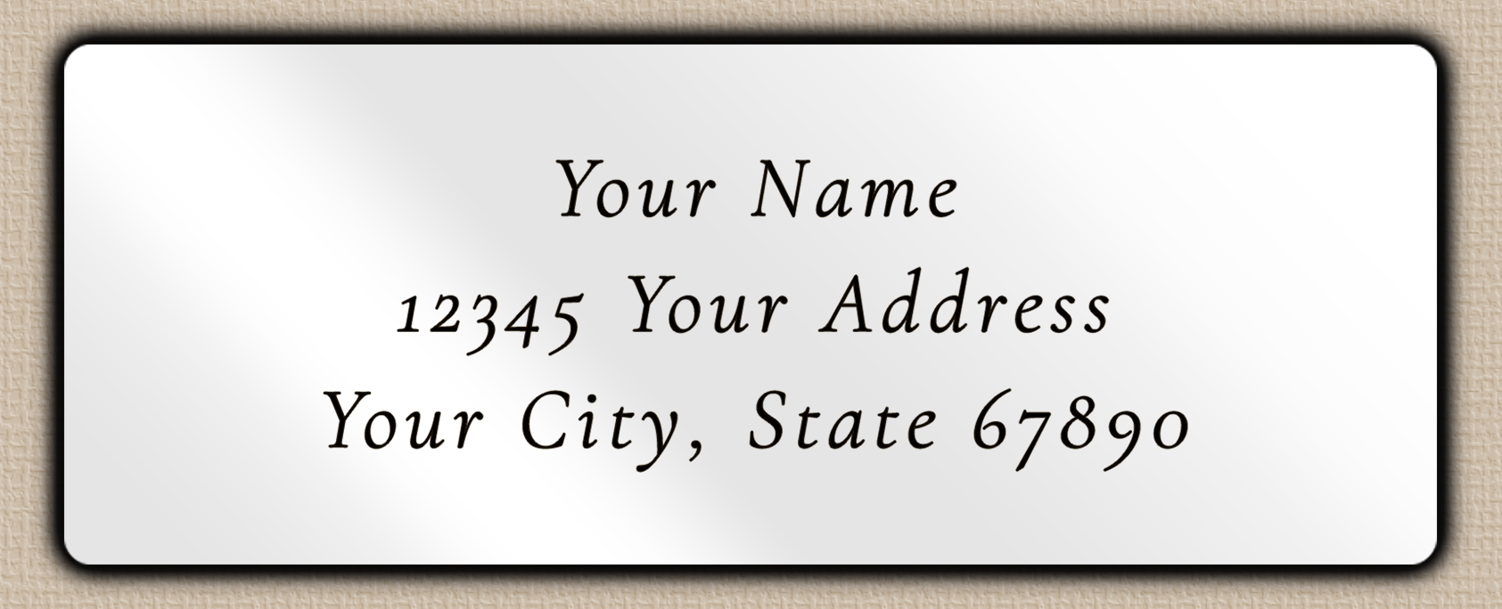 White Glossy Classic Wedding Script Return Address Labels