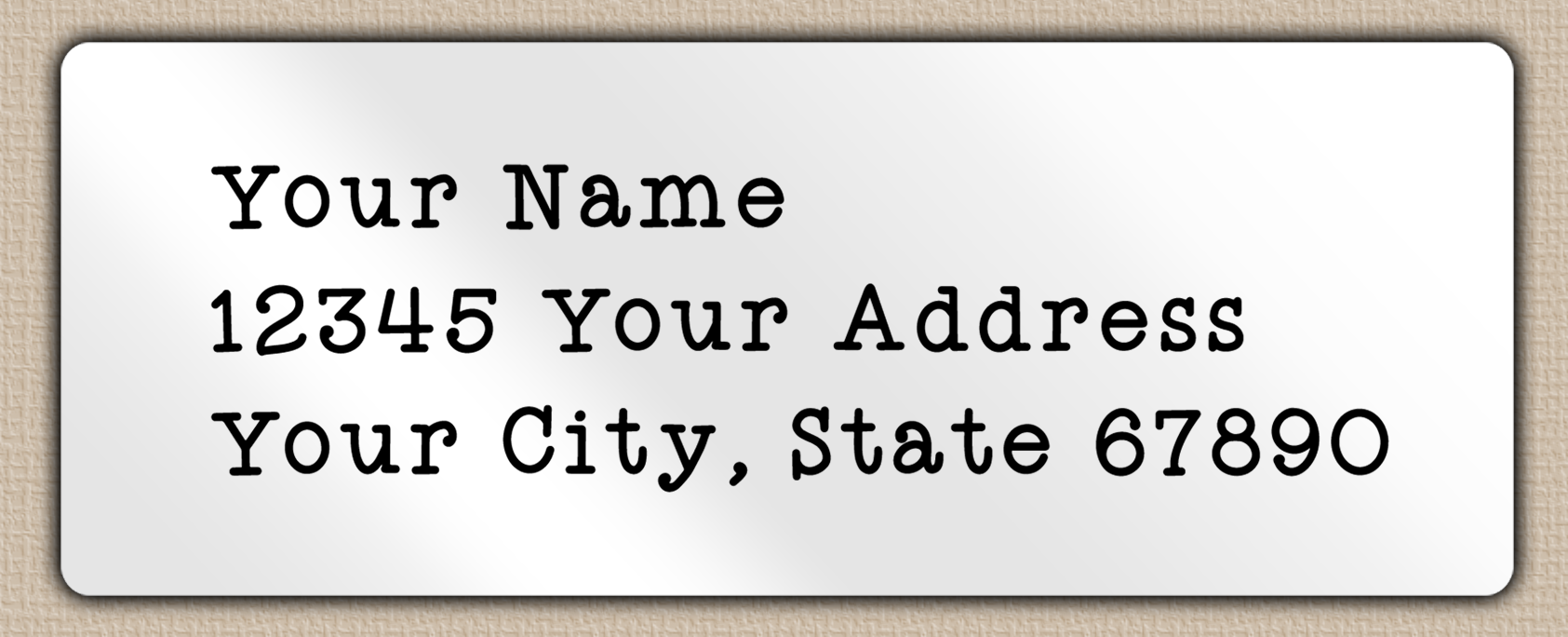 White Glossy Cute Rustic Typewriter Return Address Labels